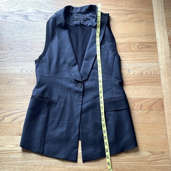 BCBGMaxazria Black Tuxedo Vest Single Button Size XS Formal City Lined - Picture 8 of 12